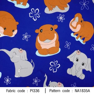 ลายพิมพ์ ฮิปโปช้างเล่นน้ำ