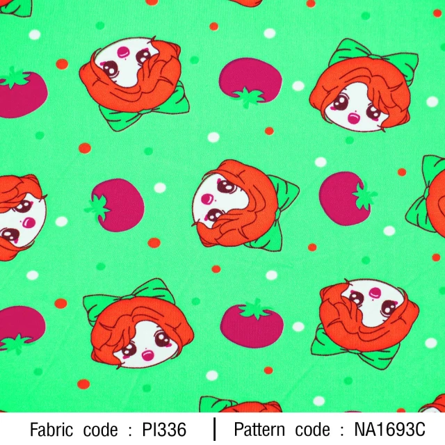 ลายพิมพ์ เด็กผู้หญิงมะเขือเทศ