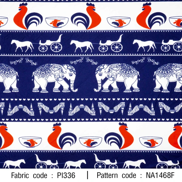 ลายพิมพ์ ช้างม้าไก่งาม