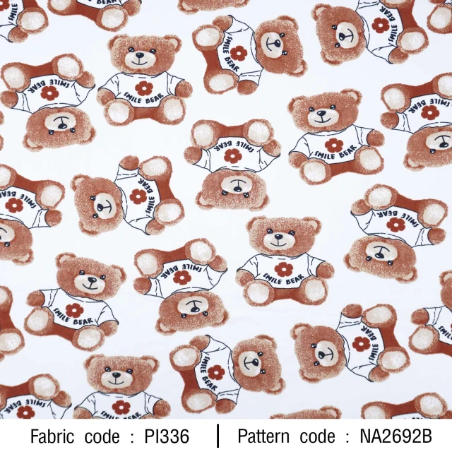 ลายพิมพ์ หมีเสื้อขาว