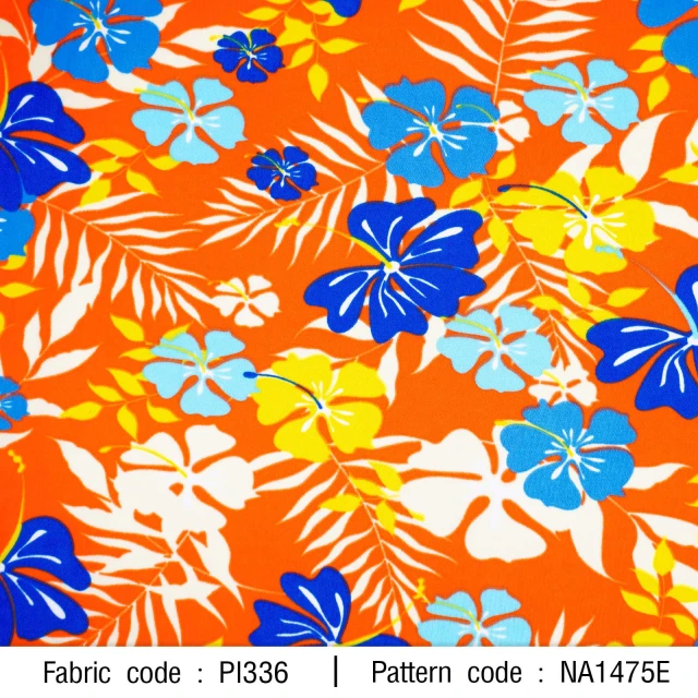 ลายพิมพ์ ดอกชบาสดใส