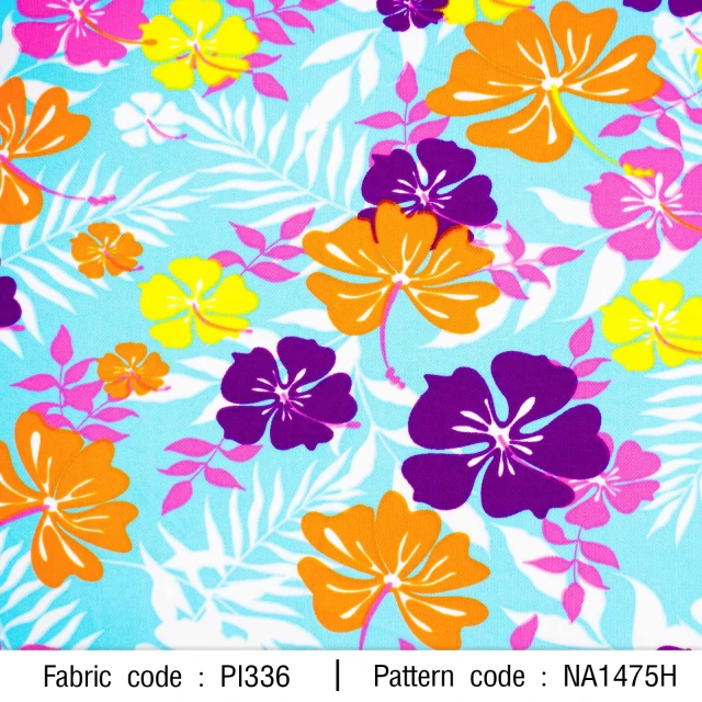 ลายพิมพ์ ดอกชบาสดใส