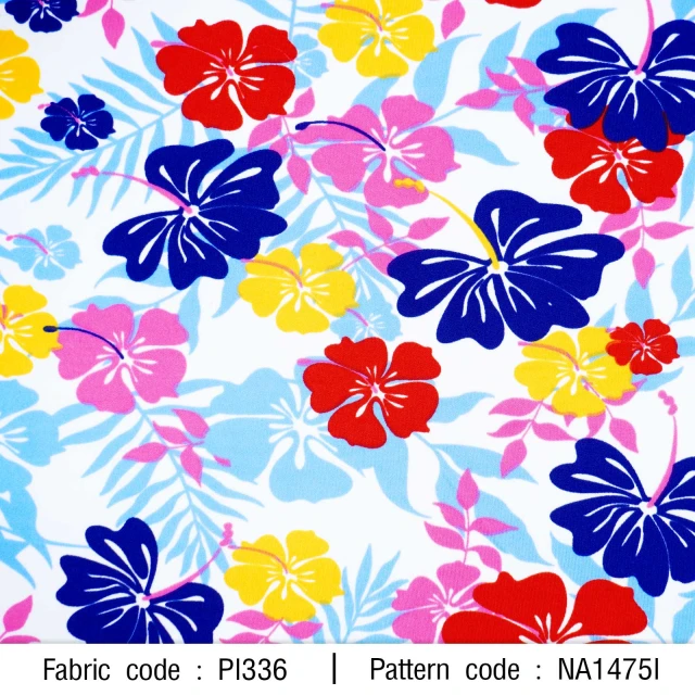 ลายพิมพ์ ดอกชบาสดใส