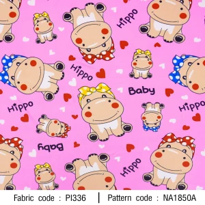 ลายพิมพ์ ฮิปโปผูกโบว์