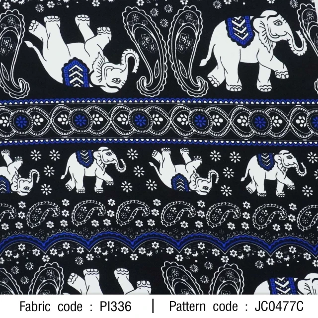 ลายพิมพ์ ช้างดอกไม้