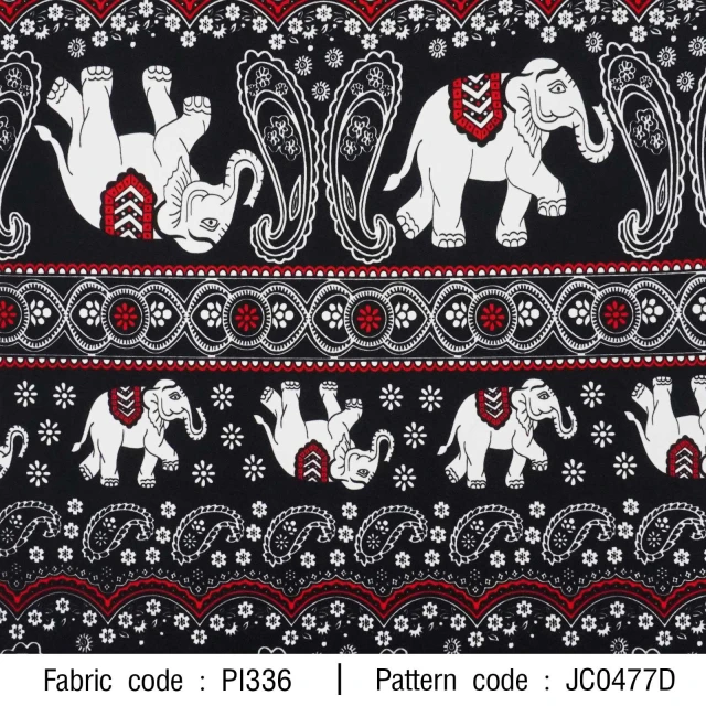 ลายพิมพ์ ช้างดอกไม้