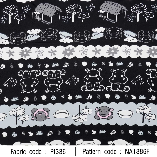 ลายพิมพ์ ฮิปโปผลไม้