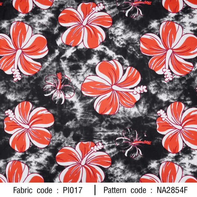 ลายพิมพ์ ชบามัดย้อม